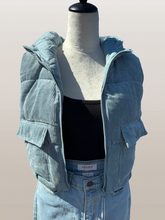 Load image into Gallery viewer, Corduroy Sleeveless Vest (Blue)
