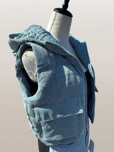 Corduroy Sleeveless Vest (Blue)