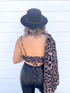 Rita Leopard print set- Bralette and Button shirt